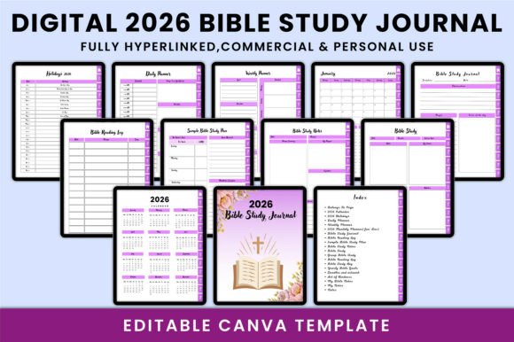 Digital 2026 Bible Study Journal KDP