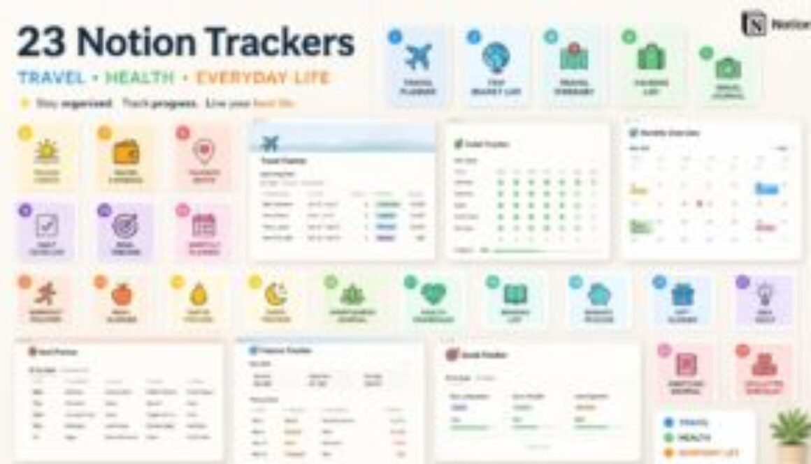 23 Notion Trackers for Travel, Health & Everyday Life