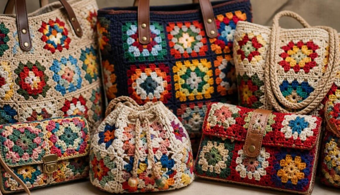 37 Granny Square Crochet Bags